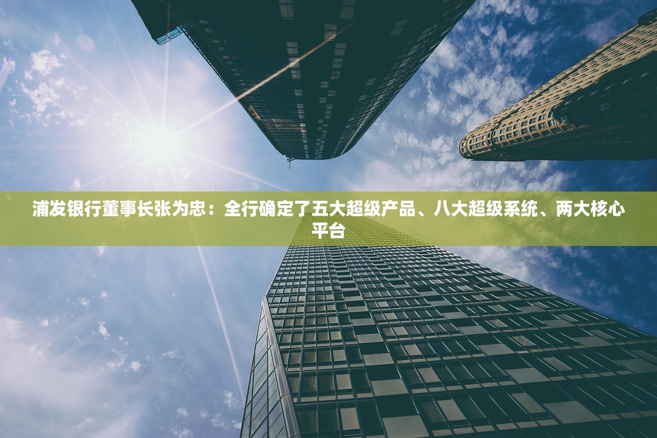 浦发银行董事长张为忠：全行确定了五大超级产品、八大超级系统、两大核心平台