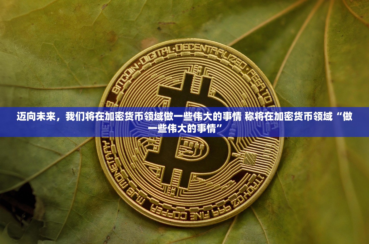 迈向未来，我们将在加密货币领域做一些伟大的事情 称将在加密货币领域“做一些伟大的事情”