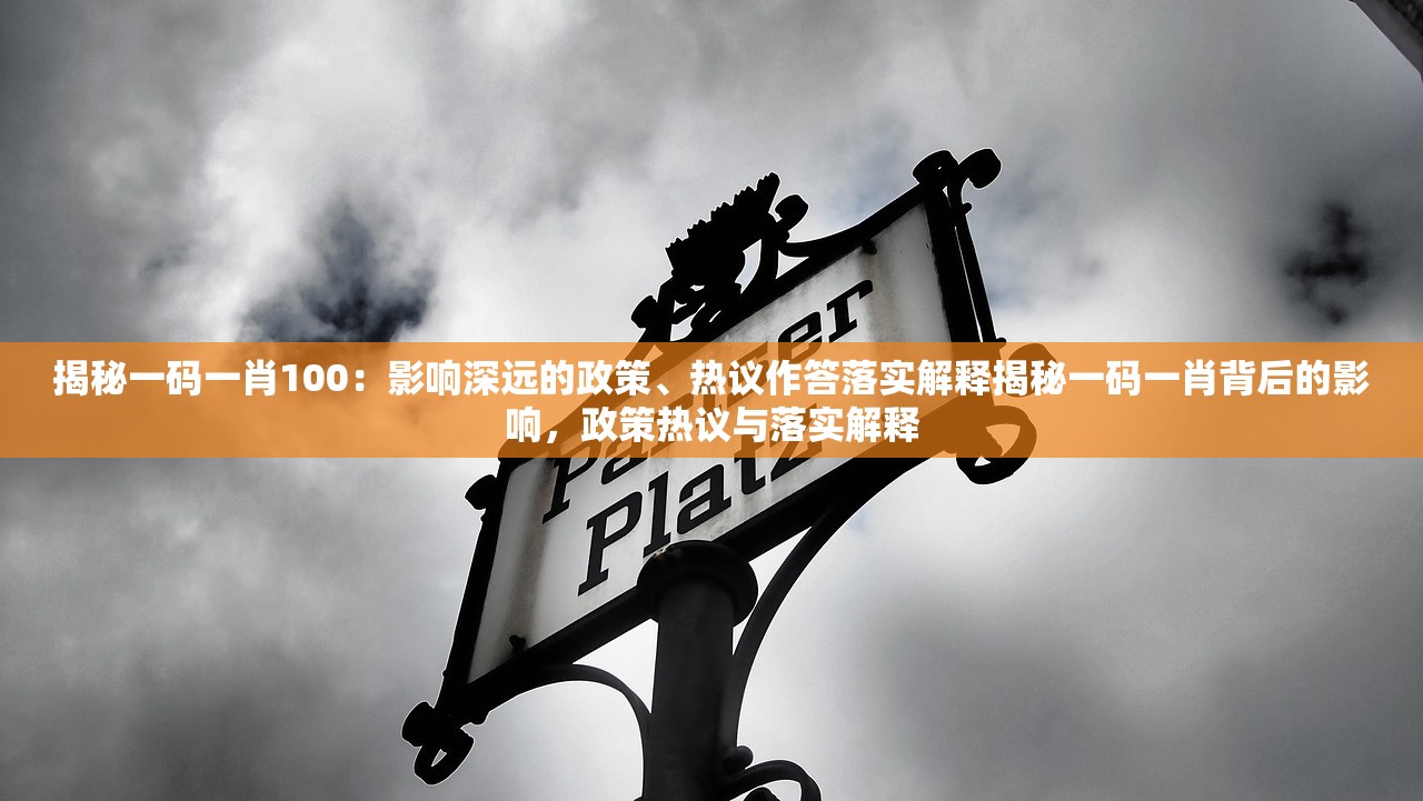 揭秘一码一肖100：影响深远的政策、热议作答落实解释揭秘一码一肖背后的影响，政策热议与落实解释